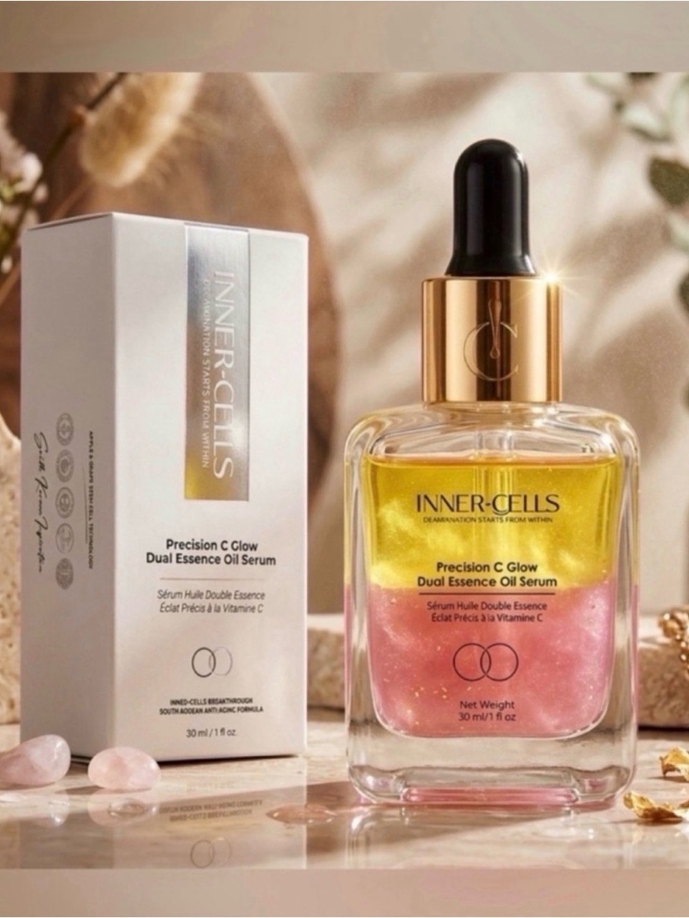Inner-Cells Precision Vitamin C Glow Dual Essence Oil Serum - Retail $400